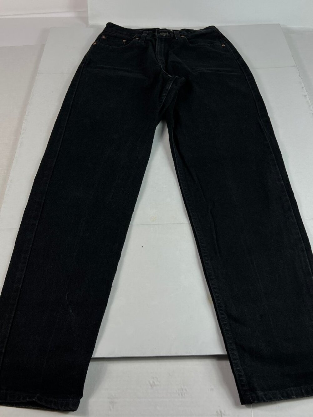 VTG 90s Levi's Jean Junior 27x31* 560 High Rise Loose Tapered Black Denim Tag 7M